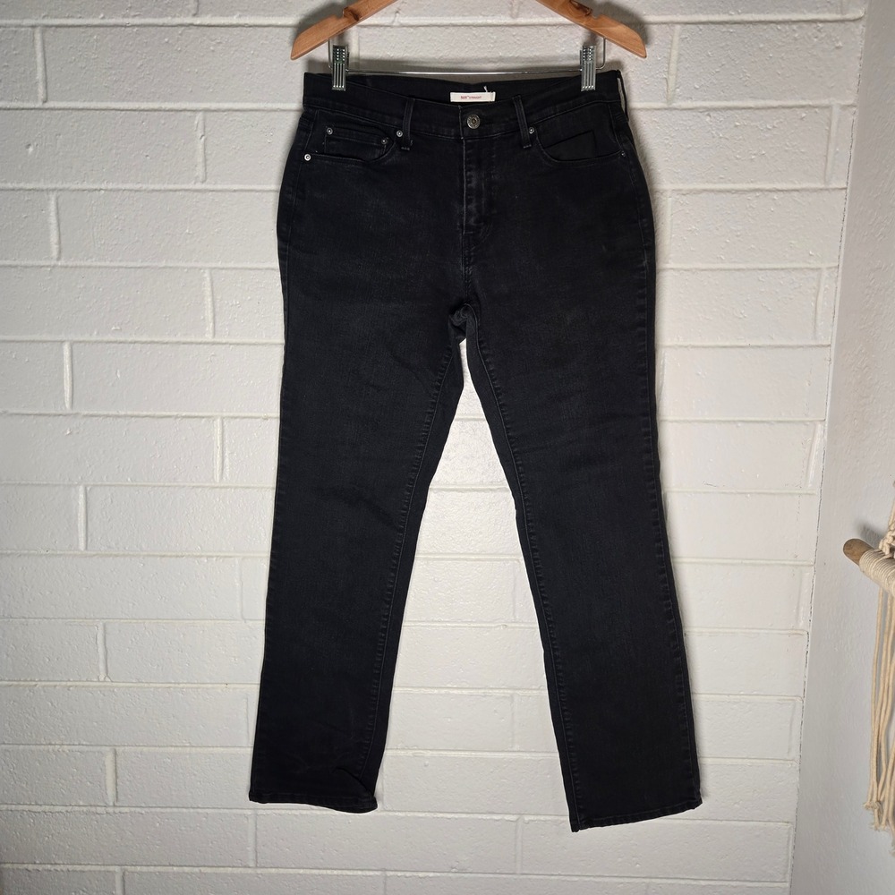 Levis 505 Straight Leg Jeans 30x32 Black Denim Classic Casual Office Staple